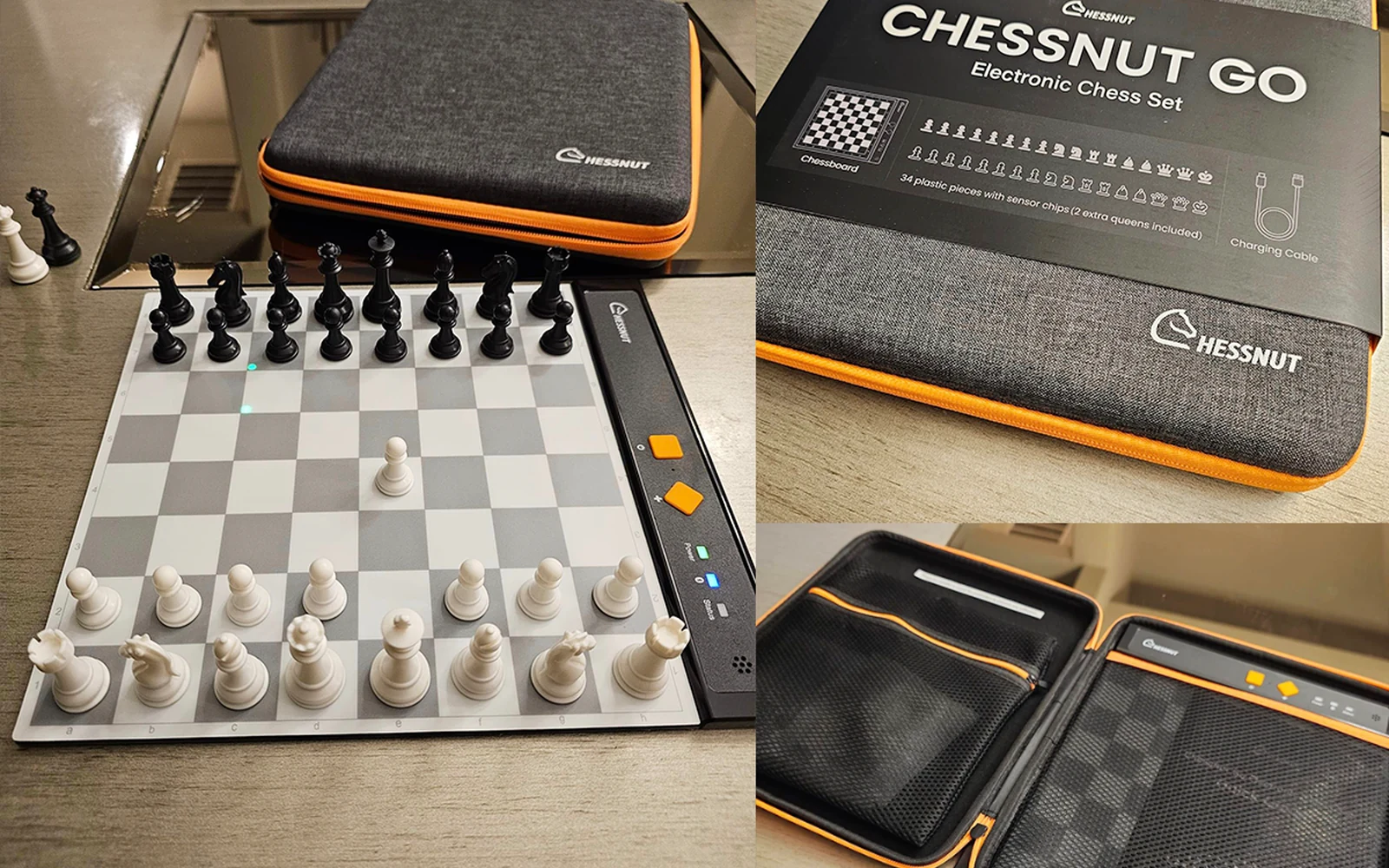 Chessnut GO, магнитные фигуры и фирменная защитная сумка