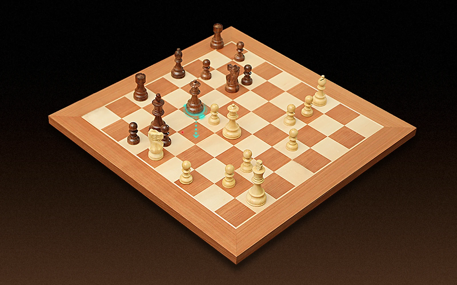 Chessnut Pro распознаёт тип и цвет каждой деревянной фигуры